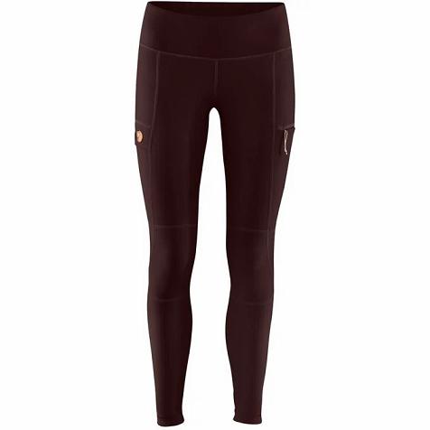 Fjällräven Women Abisko Trekking Tights Red PH112400 Philippines